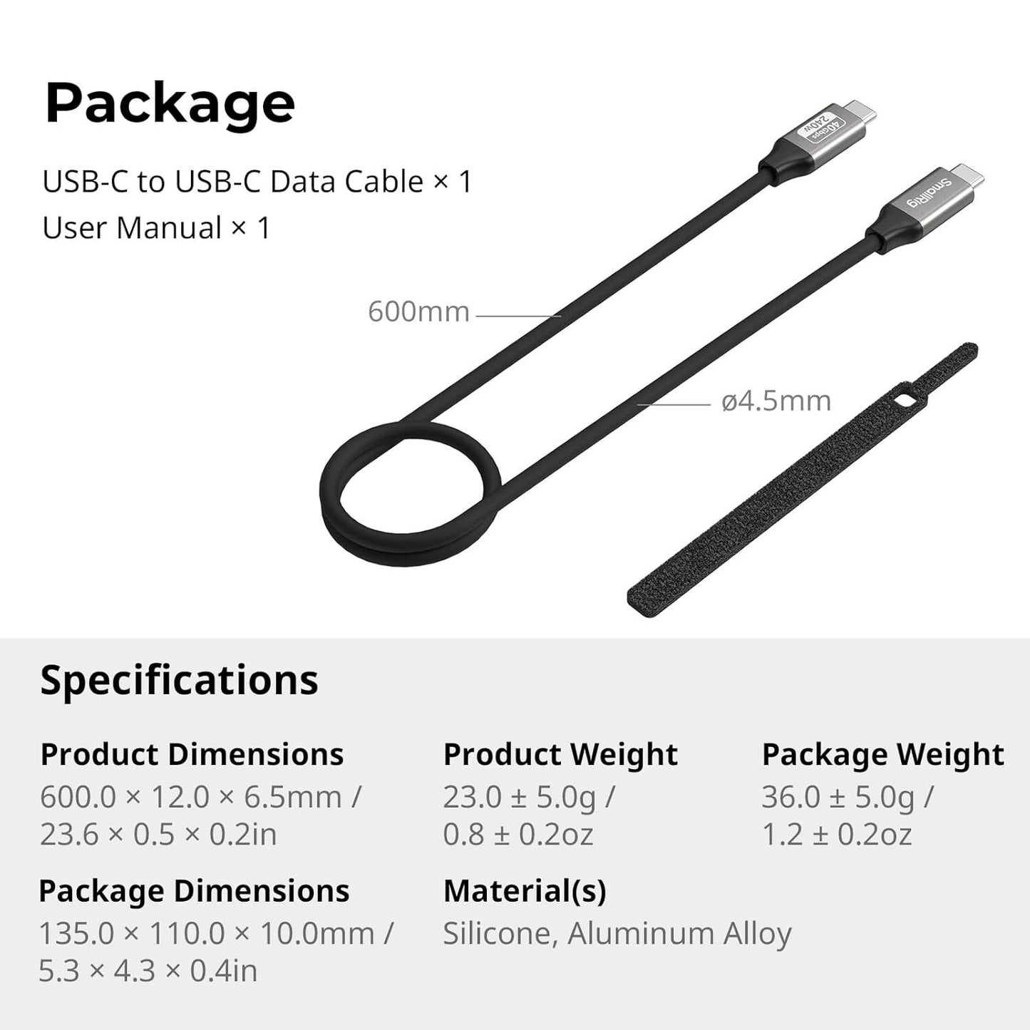 USB4 Kabel 60cm 40Gbps 240W 8K@60Hz USB-C Straight