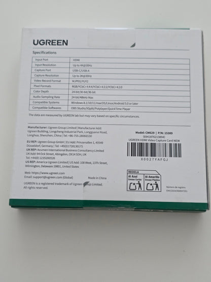 Video Capture Card HDMI auf USB-C/A 4K@30Hz 2K@30Hz Grabber