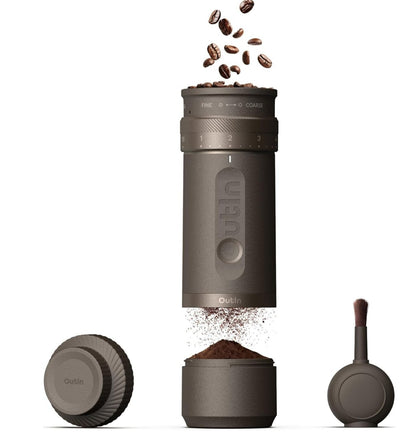 Tragbare Elektrische Kaffeemühle Kegelmahlwerk Tundra Brown