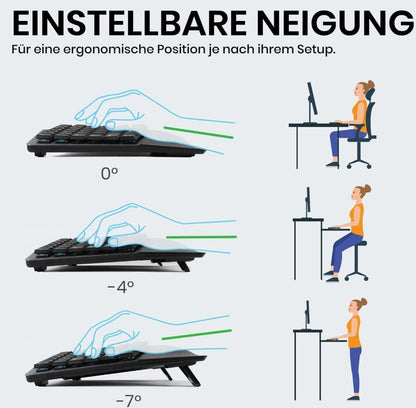 535BR Kabelgebundene ergonomische mechanische Tastatur – Flache Tasten