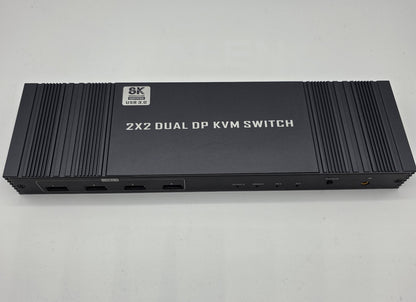 8K Dual DP KVM-Switch 8K@60Hz 4K@120/144Hz 1080P@165Hz 2 PCs 2 Monitore USB 3.0
