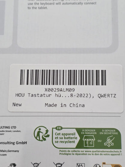 Tastatur iPad Air 11" M2/M3 Pro 11" Ultradünn Trackpad QWERTZ