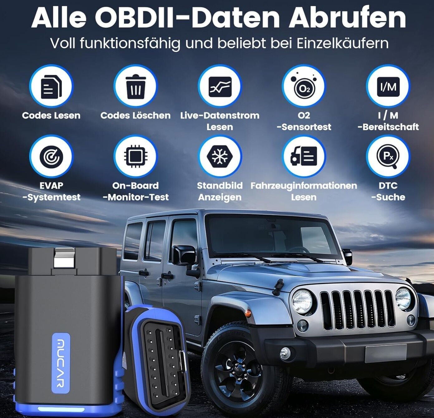OBD2 Bluetooth Adapter, MUCAR DriverScan OBD2 Diagnosegerät Bluetooth Mit Vollsy
