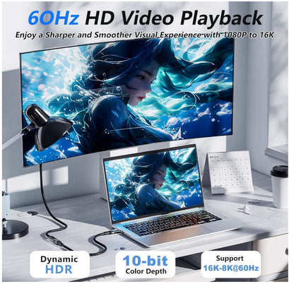 USB-C Verlängerungskabel 2M Thunderbolt 4 8K@60Hz 40Gbps 240W