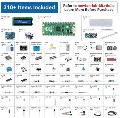 Raspberry Pi Pico 2 Newton Lab Starter Kit, RP2350 Dual-Core 150MHz 520KB RAM 4M