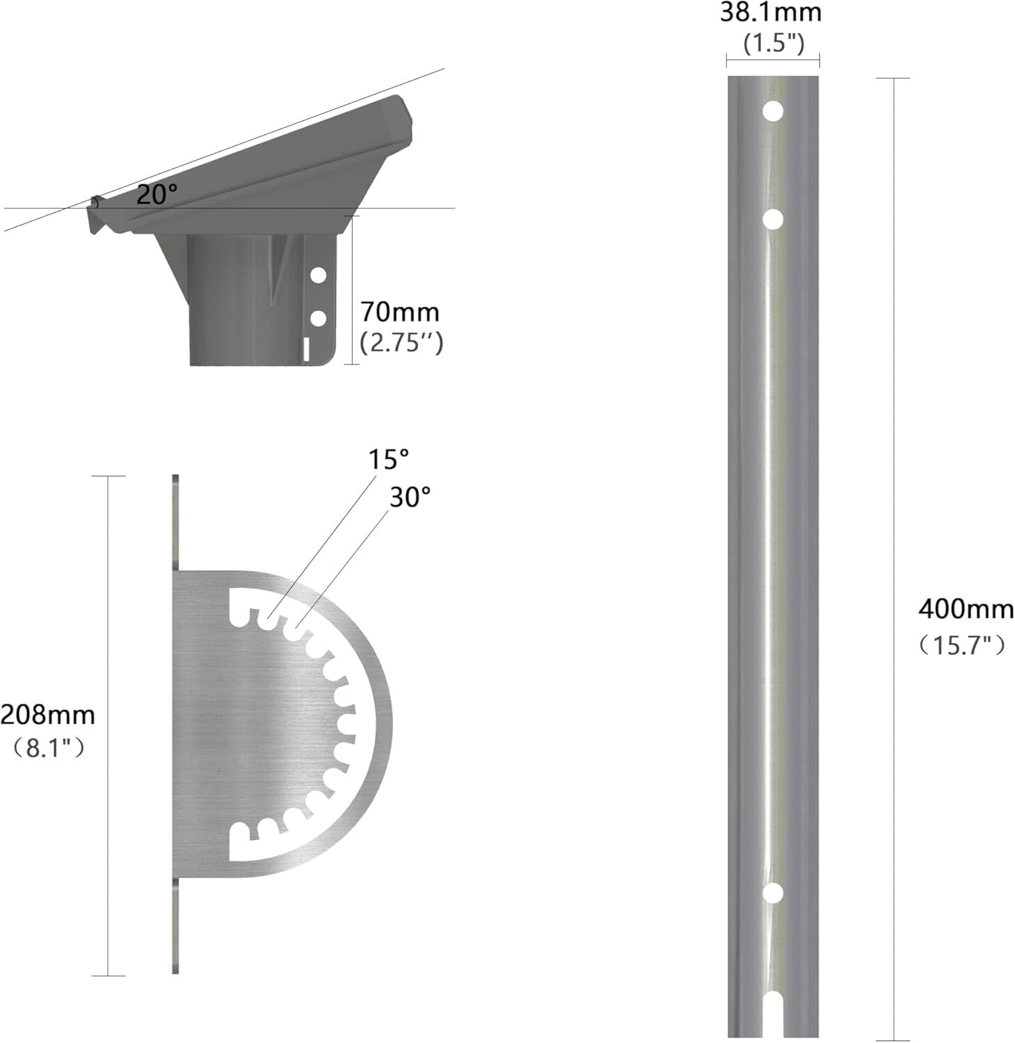Starlink Gen 3 Dachmontage-Kit 180° Verstellbar 20° Mastadapter