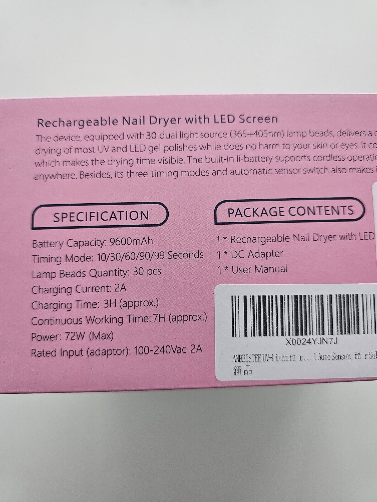 UV-Licht für Nägel, 72W Wiederaufladbare UV-Nagellampe, Schnelle Nägel Trockner