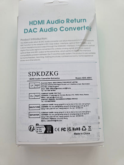 192KHz DAC HDMI ARC Audio Extraktor Adapter 5.1CH SPDIF RCA 3.5mm