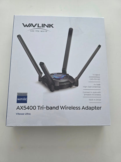 AX5400 WiFi 6E USB WLAN Stick Tri-Band Schwarz Windows 10/11