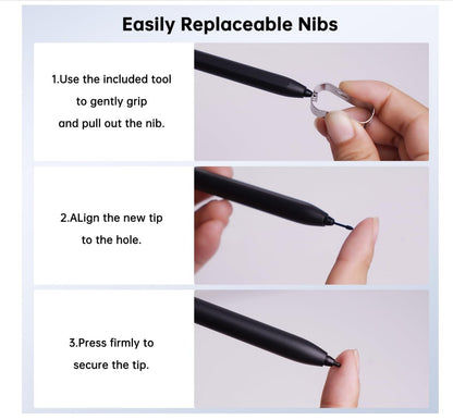 S Pen Ersatz für Galaxy Tab S9 Stift 4096 Druckstufen Magnetisch Schwarz