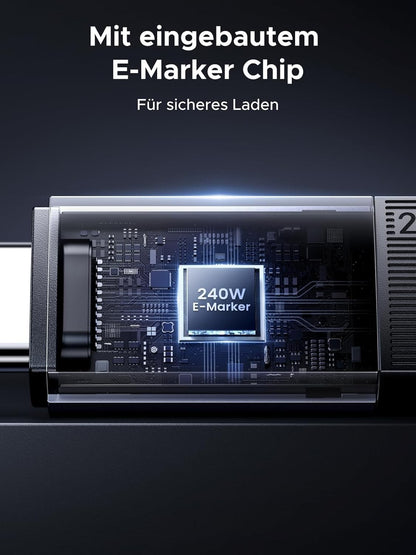 USB-C Kabel 240W 1m 10Gbps 4K@60Hz PD 3.1 für iPhone 16/MacBook