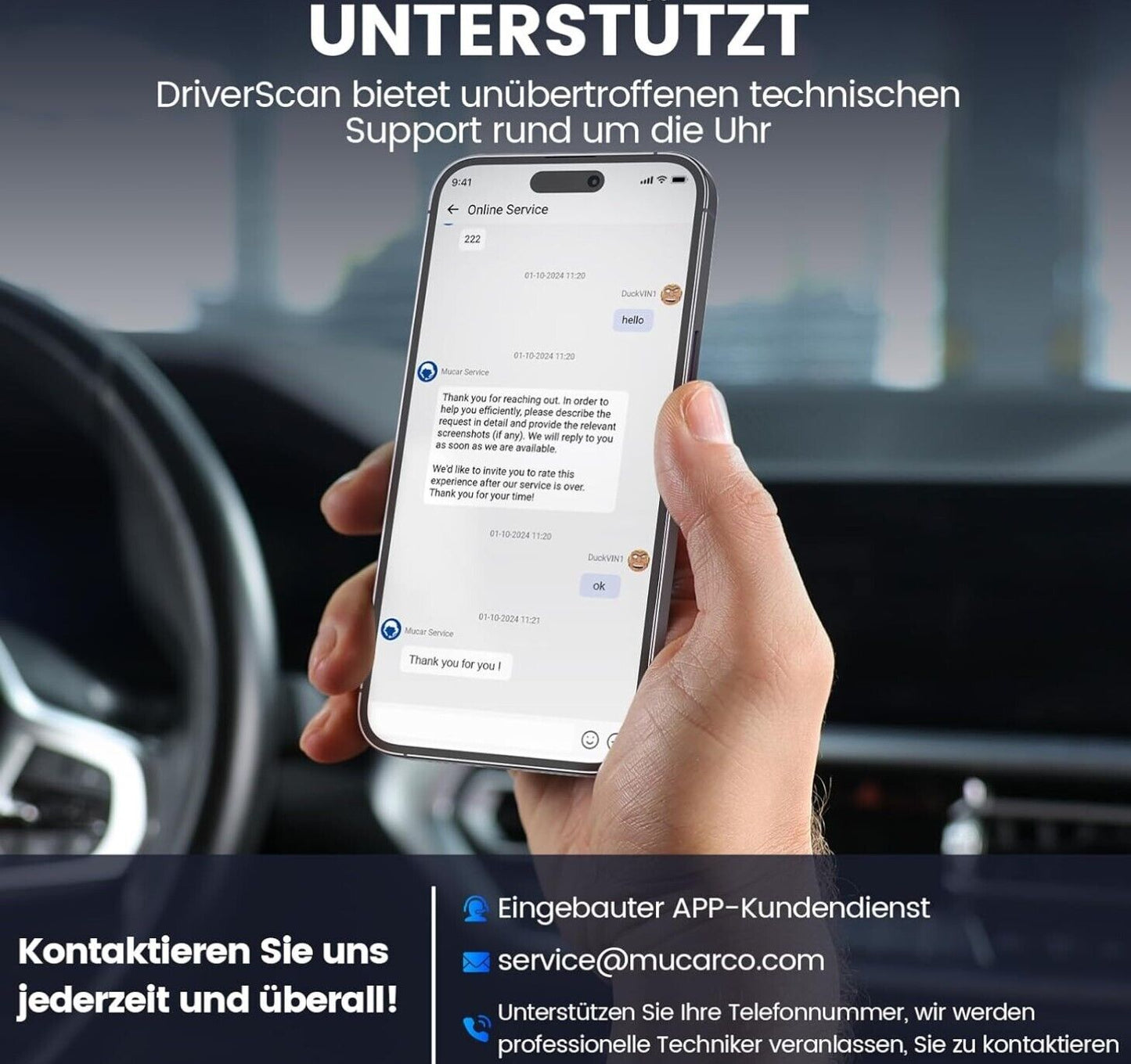 OBD2 Bluetooth Adapter, MUCAR DriverScan OBD2 Diagnosegerät Bluetooth Mit Vollsy