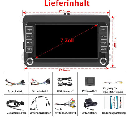 Android 13 Autoradio VW Golf 5/6 Passat CarPlay 7" 2GB/64GB BT