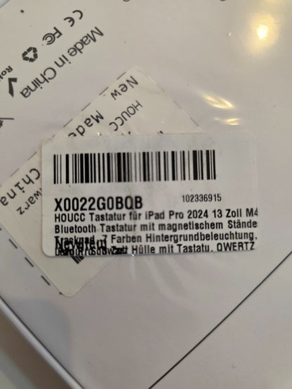 iPad Pro 13" M4 Hülle mit Tastatur - Schwarzes QWERTZ-Design mit Trackpad