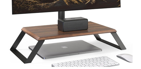 Monitor Halterung mit Regal, Monitorständer mit Abnehmbaren Metallfüßen, Höhenve