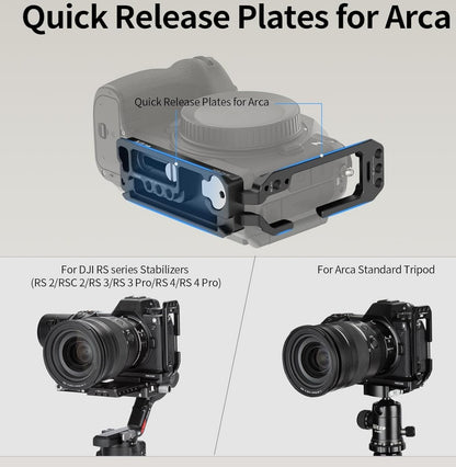 L Halterung Nikon Z6 III Vertikal-Horizontal Arca QR DJI RS 2-4 Pro