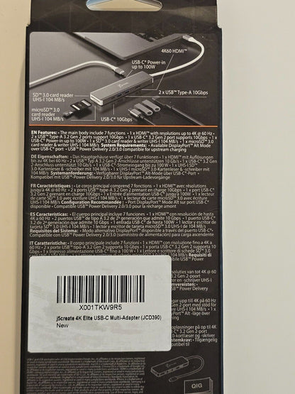 7-in-1 Slim High Performance USB-C Hub, 4K60 HDMI, 10Gbps USB-C Anschluss, 2 x 1