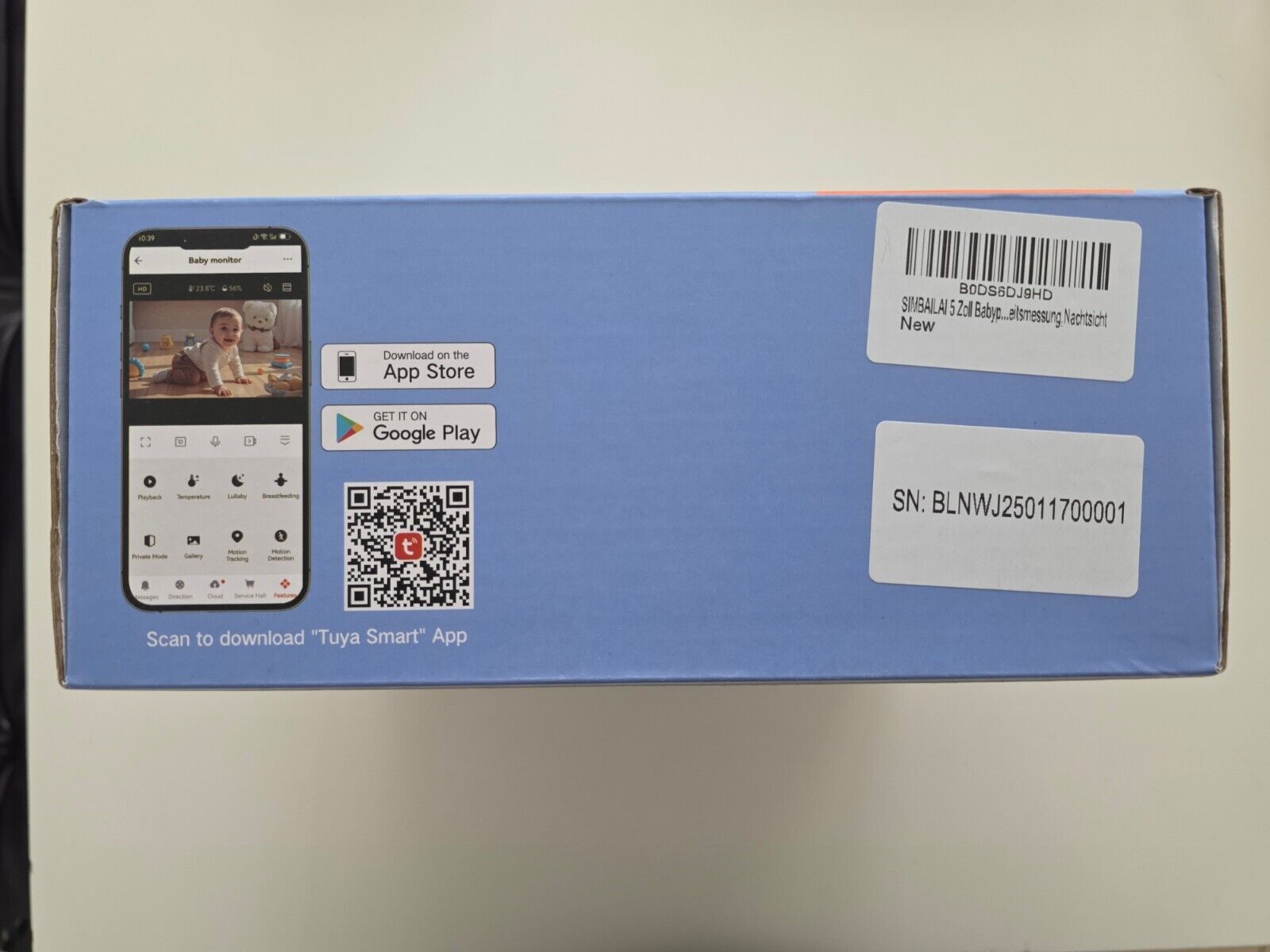 5" Babyphone 2K/3MP WLAN PTZ 355° 4X Zoom Nachtsicht