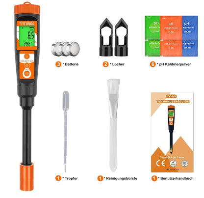 Digitales pH Messgerät Erde & Wasser Boden Tester 11 Zoll