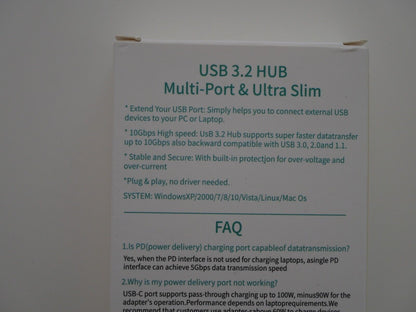 9-in-1 USB-C Hub 100W PD, 10Gbps USB 3.2, SD/TF 5Gbps, 2x USB-A, MacBook Adapter