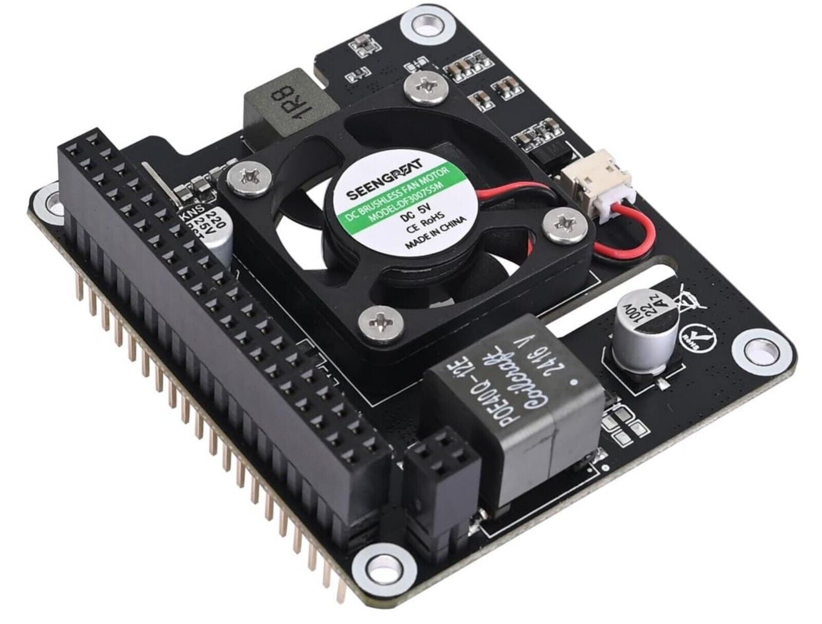 PoE HAT für Raspberry Pi 4B/3B+ mit Lüfter, OLED, 802.3af/at