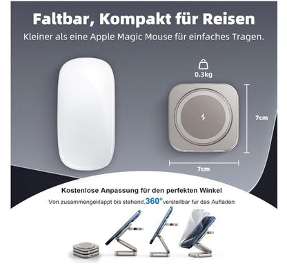 5-in-1 MagSafe Ladestation Faltbar iPhone 16-12 Watch AirPods Titan
