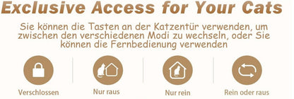 Smart Katzenklappe mit Chiperkennung RFID 3 Schlüssel L Weiß