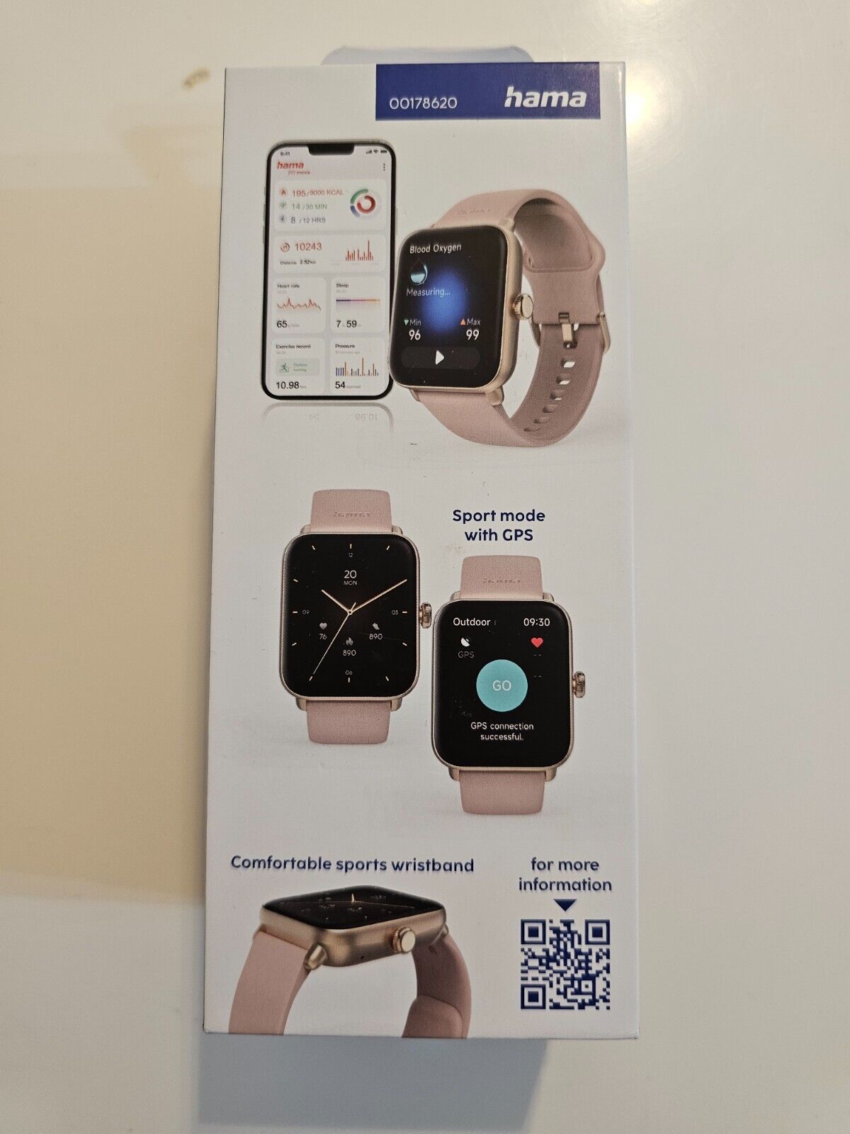 Hama Smartwatch (Farbdisplay 1,65“, Telefonfunktion, GPS, wasserdicht, WhatsApp,