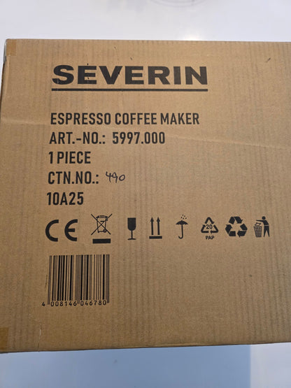 SEVERIN Newspresa Espressomaschine 20 Bar 1L Edelstahl KA 5997