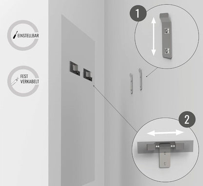 Quadratischer Spiegel mit Beleuchtung | Led Spiegel 120x65 cm | B