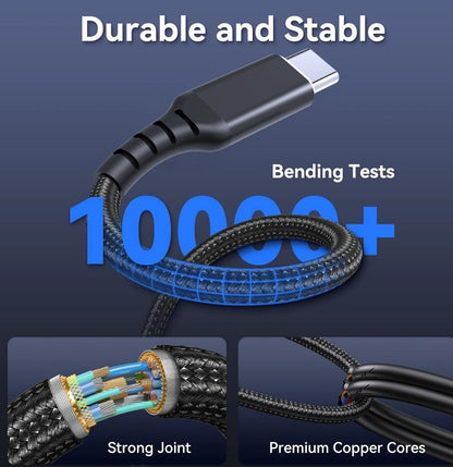 USB-C 2-in-1 Kabel 100W PD 480Mbps Nylon 1m Schwarz