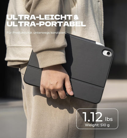 Tastatur iPad A16 11" 2025/10.9" 2022 QWERTZ Trackpad Schwarz