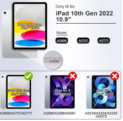 für iPad 10. Generation Hülle 10,9 Zoll 2022 A2696 A2757 A2777 mit Stifthalter P