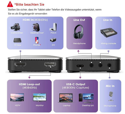 External Capture Card, WAVLINK 4K Capture Card for Gaming, Content Creation & St